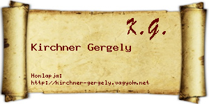 Kirchner Gergely névjegykártya